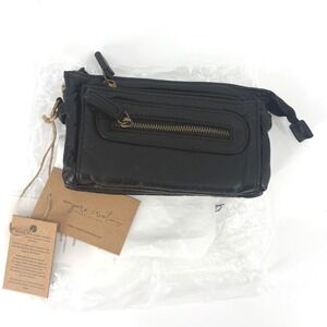 Ampere Creations Black Vegan Leather Crossbody Wallet Clutch Style 9412B